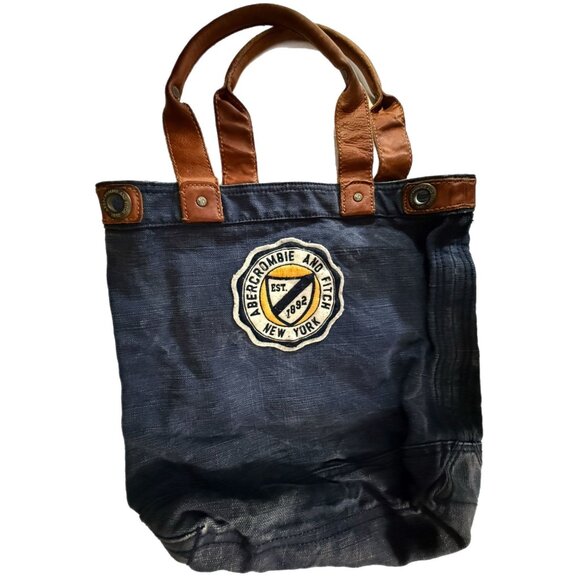 Abercrombie and Fitch New York Heavy Canvas & Leather Vintage Tote - Picture 1 of 5